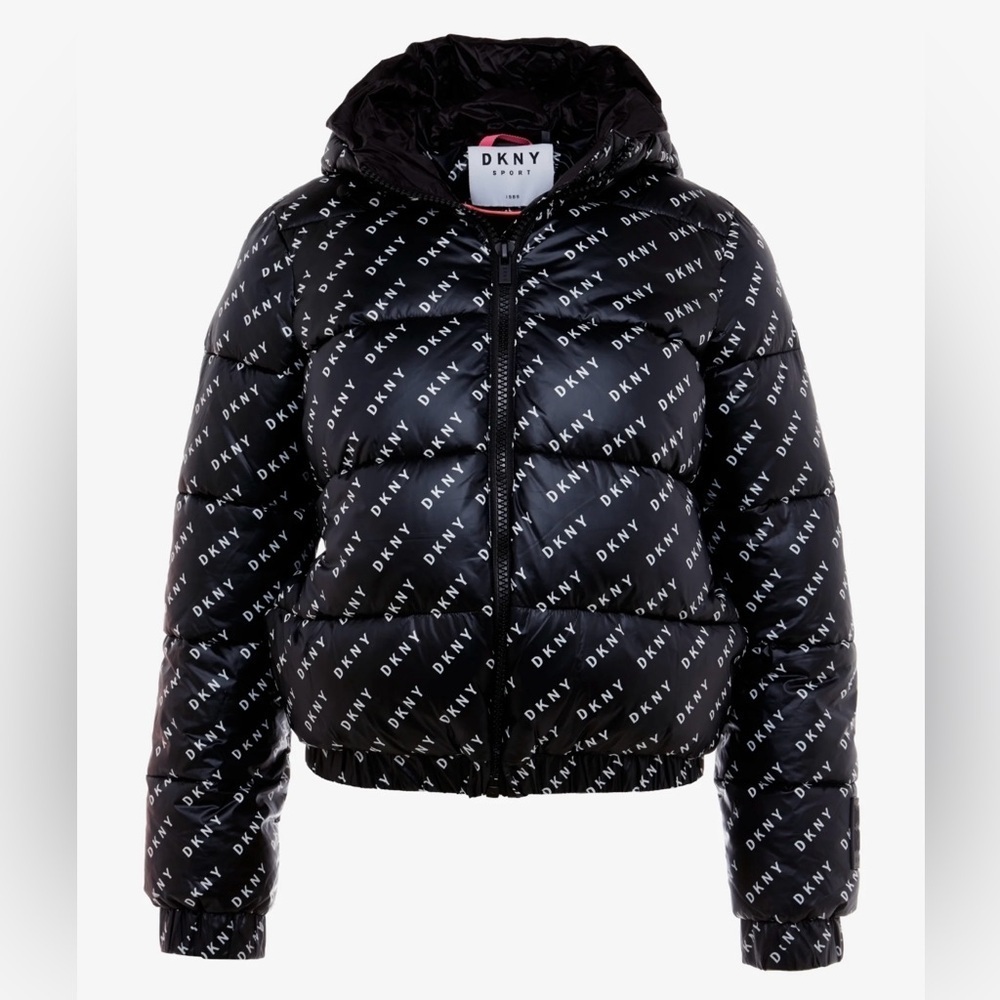 DKNY Sport Logo Black Puffer Jacket Women’s XS